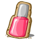 A cookie baked to resemble a tube of hot bubblegum pink nail polish.