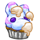 Striped Blumaroo Frosted Cupcake