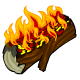 Large Flaming Log