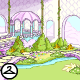 Relax in this tranquil garden. This Faerieland Gazebo Background is only available if you have a virtual prize code from BURGER KING(R) in the US!