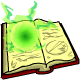 Hmm... this book is giving off a rather strange green glow. How bizarre!