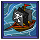 Stained Glass Pirate Ship Window