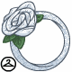 A simple headband accented by a delicate white rose.