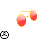 Circular sunglasses which help you see the world through a red haze.