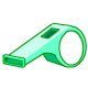 Make sure everyone knows where you are by blowing this bright green whistle.