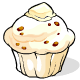 This muffin even has a whole chunk of white chocolate on top.