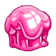 A delicious freshly made muffin made entirely from raspberry jelly.