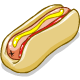 A hotdog with mustard and ketchup.