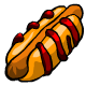 This hot dog comes with tomato sauce
already baked into the bread!
