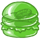 A complete burger made entirely from lime jelly!