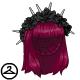 Deep Magenta Wig & Black Rose Crown