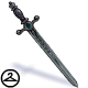 You dont want to be on the wrong side of this sword. This was an NC prize for visiting the Legends of Altador during Altador Cup XIII.