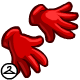 A simple pair of red gloves.
