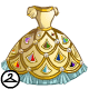 Be the most popular Neopian at the ball with this lovely gown that features all the teams colours! This was an NC prize for visiting the VIP Lounge during Altador Cup VII.