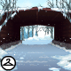 Wintery Covered Bridge Background