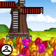 Premium Collectible: Spring Windmill Tulip Garden Background