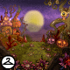 Whimsical Pumpkin Hill Background