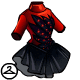 This elegant black and red dress is sure to keep you warm.
