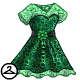 A beautiful green dress made almost entirely of lace.