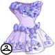 The muted colour of the dress helps the lovely flowers stand out. This was created by the Crafting Faerie.