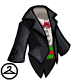 This dark jacket goes quite well with the red and green cummerbund. This NC item was given out as a prize for hanging up a stocking during Stocking Stufftacular.