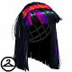 A simple dark wig with colourful highlights!