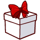 White Gift Wrap with Red Bow