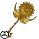 This oversize flower staff was painted in gold.