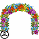 Hundreds of spring flowers have been woven together to make this beautiful arch.