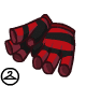 Red and Black Striped Fingerless Gloves