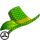 A hat that any creature would be proud to wear if they love the colour green!