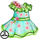 This dress has a special fabric that is very cool and helps fresh flowers stay pretty.