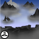 Dyeworks Black: Pink Mountain and Cloud Background