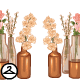 Rose Gold Vases with Flowers