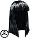 Long Black Wig with Bangs