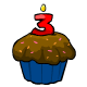 This special cupcake was baked just for Neopets third birthday!