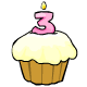This special cupcake was baked just for Neopets third birthday!