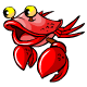 Crabby is a one-armed crab with only four legs, hence his name...hes not happy about it.