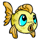 Goldy is a hybrid goldfish whose eggshells are supposed to be of pure gold, insuring your pet of a continuous supply of riches.