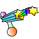 A rainbow gun shoots small rainbow flashes directly at opponents.