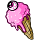 How erm.. delightful... this ice cream has an eyeball instead of a flake.