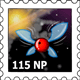 Exploding Space Bugs Stamp