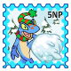 Snowball Fight Stamp: Oww! Stop hitting me! I wasnt ready.