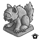 Scare away unwanted visitors with this
hissing Meowclops statue!