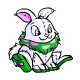 Aww, a cute little cybunny Neopet plushie!  The green ones arent waterproof, so dont get them wet!