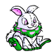 Aww, a cute little cybunny Neopet
plushie!  The green ones arent waterproof, so dont get them wet!