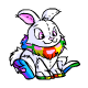Aww, a cute little cybunny Neopet
plushie!  The rainbow one is the rarest!  Congratulations on finding one!