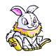 Aww, a cute little cybunny Neopet
plushie!  The yellow ones glow in the dark!