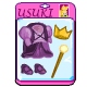 Now your Usuki can rule over her loyal
subjects in style with this fabulous purple outfit.