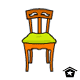 Have a seat in this wooden chair.